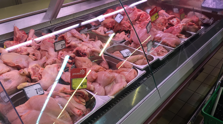 знижки на м'ясо в польських супермаркетах