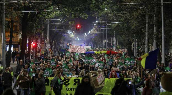 протесты против вырубки лесов в Румынии