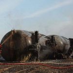 У Канаді потяг зійшов з рейок і загорівся У Канаді потяг зійшов з рейок і загорівся