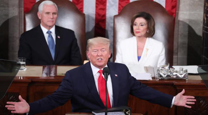 Трамп выступил в Конгрессе с ежегодным отчетом