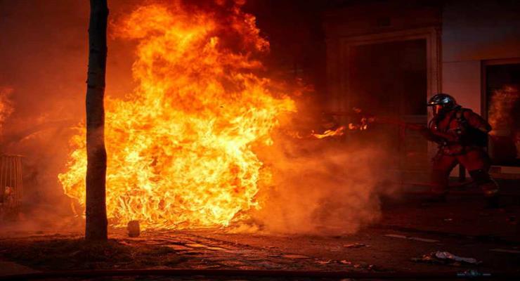 пожар в учебном центре в китайском городе Шанцю