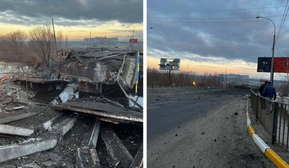 взорван мост в сторону Киева