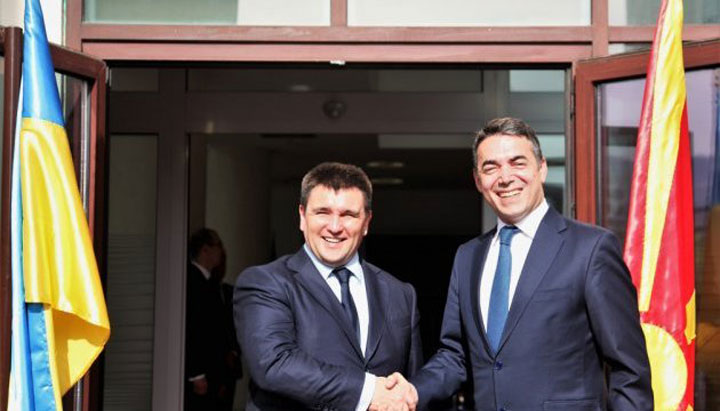 Павел Климкин после проведенных переговоров во время визита в Македонию